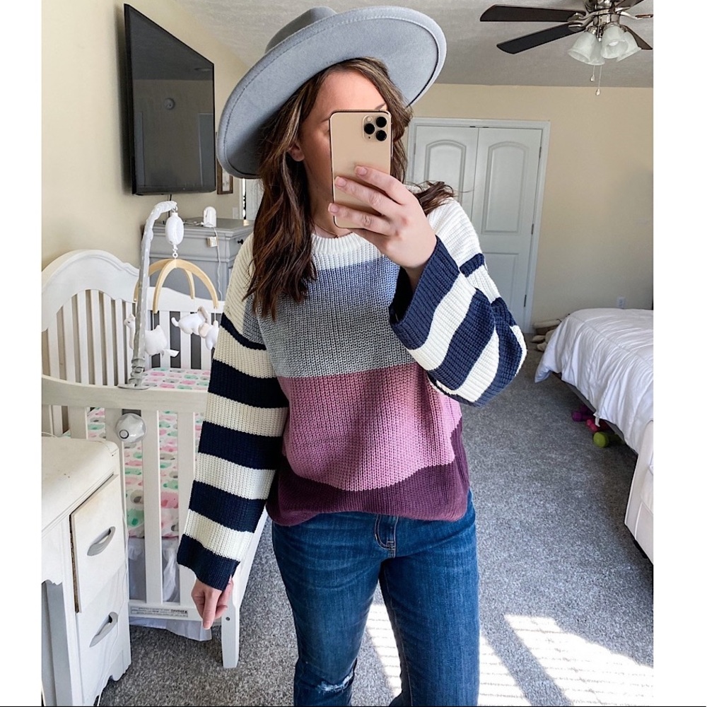 Eggplant Striped Sweater